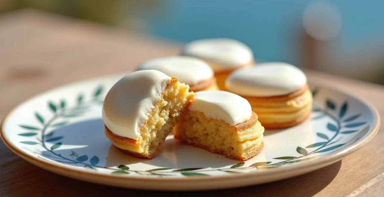 Calissons d'Aix disposés élégamment sur un plateau provençal traditionnel