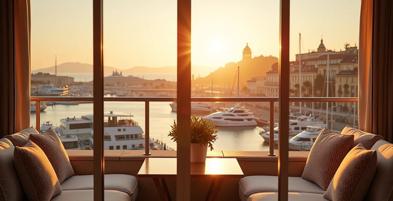 Comparaison visuelle des terrasses de suites avec vue sur le Vieux-Port de Marseille