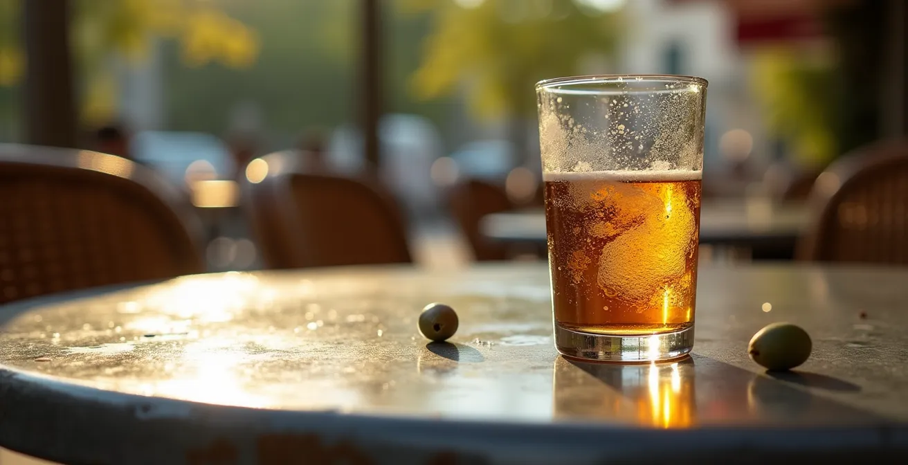 Terrasse intimiste d'un café de quartier dans une placette ombragée du Panier