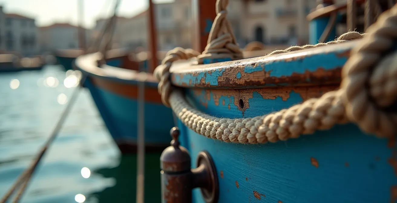 Voiliers amarrés dans le petit port du Vallon des Auffes à Marseille